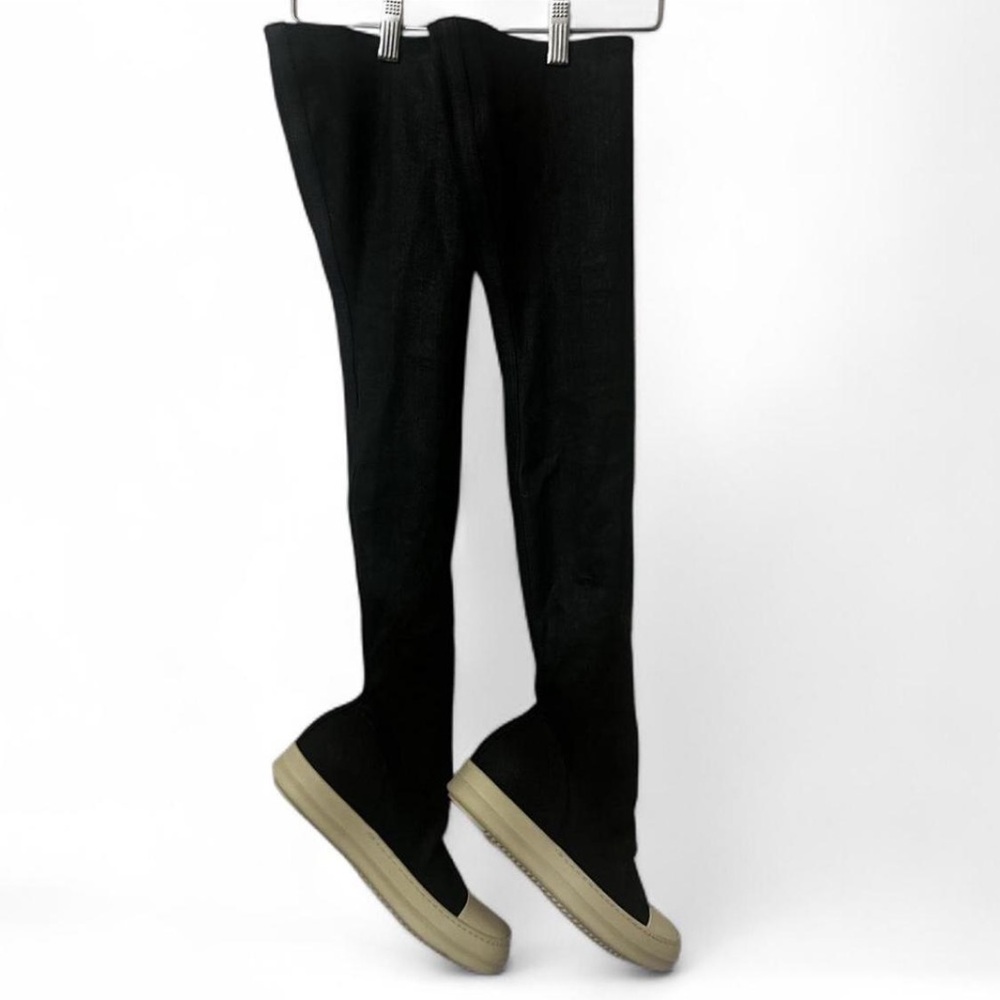 Rick Owens DRKSHDW Waxed Denim over-the-knee Boots - Picture 2 of 6